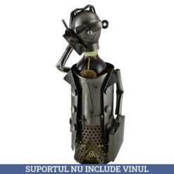 Suport sticla de vin, din metal Afacerist 15x33 CM