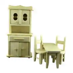 Set mobilier de bucatarie pentru copii, jucarie din lemn, 4 piese