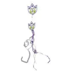 Decor usa/fereastra realizata din lemn - Design cu flori