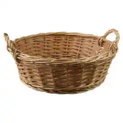 Cos paine cu manere 24 cm, impletit din rachita