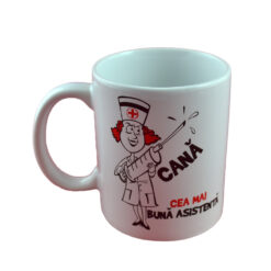 Alternative view of Cana ceramica 300 ml "Cea mai buna asistenta", in cutie decorativa - Funny Mug