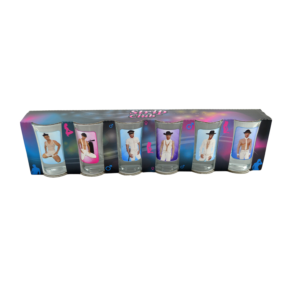 Set 6 pahare shot termosensibile, Strip Club Men