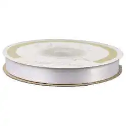 Rola panglica satin Alb 10 mm x 25 m, Art Deco