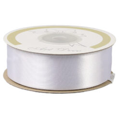 Rola panglica satin Alb 25 mm x 25 m, Art Deco