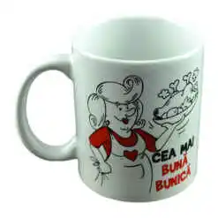 Alternative view of Cana ceramica 300 ml "Cea mai buna bunica", in cutie decorativa - Funny Mug