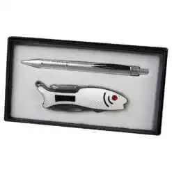 Set cadou pentru barbati, Pix cu briceag multifunctional Peste
