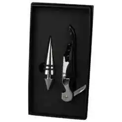 Set 2 accesorii pentru vin, Tirbuson cu dop