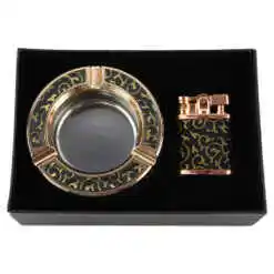 Set cadou 2 piese pentru barbati - Scrumiera/Bricheta, Elegant