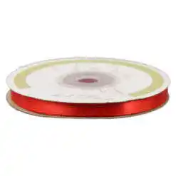 Rola panglica satin Rosu 6 mm x 25 m, Art Deco