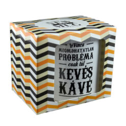 Cana ceramica Boss Mug 300 ml "Nincs megoldhatatlan problema, csak tul keves kave.", in cutie decorativa