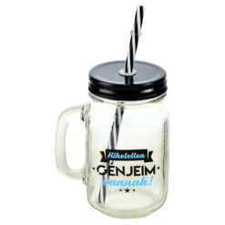 Cana cu paie tip borcan 450 ml - "Hihetetlen genjeim vannak!"