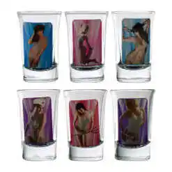 Set 6 pahare shot termosensibile, Strip Club Women
