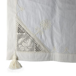 Alternative view of Fata de masa din bumbac, 120x140 CM, cu dantela trandafir si broderie