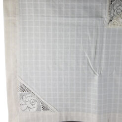 Fata de masa din bumbac, 140x270 CM, cu dantela trandafir