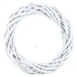 Coroana pentru decor din rachita 25 CM, Alb