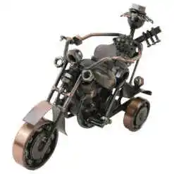 Alternative view of Decoratiune metalica Motocicleta cu figurina, 17 cm