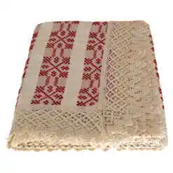 Fata de masa artizanat 140x120 CM Crem/Rosu, 80 % bbc, 20 % acril