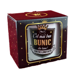 Cana ceramica Boss nr.1, 300 ml "Cel mai bun bunic din lume!", in cutie decorativa