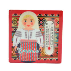 Magnet de frigider din ceramica cu termometru 8x8 CM, Port Popular