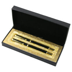 Set elegant stilou si pix in cutie cadou Negru/Auriu 19 x 8 cm