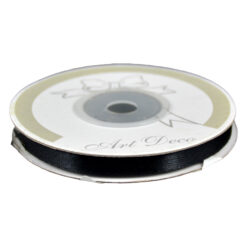 Rola panglica satin Negru 6 mm x 25 m, Art Deco