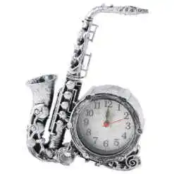 Ceas de masa din plastic Saxofon 14x19 CM