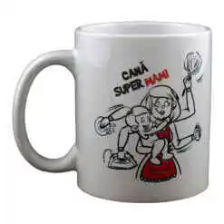 Cana ceramica 300 ml, "Super Mami", in cutie decorativa - Funny Mug