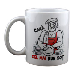 Cana ceramica 300 ml, "Cel mai bun sot", in cutie decorativa - Funny Mug