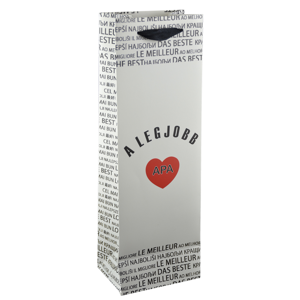 Punga cadou pentru bauturi realizata din hartie laminata - A legjobb apa/The best dad