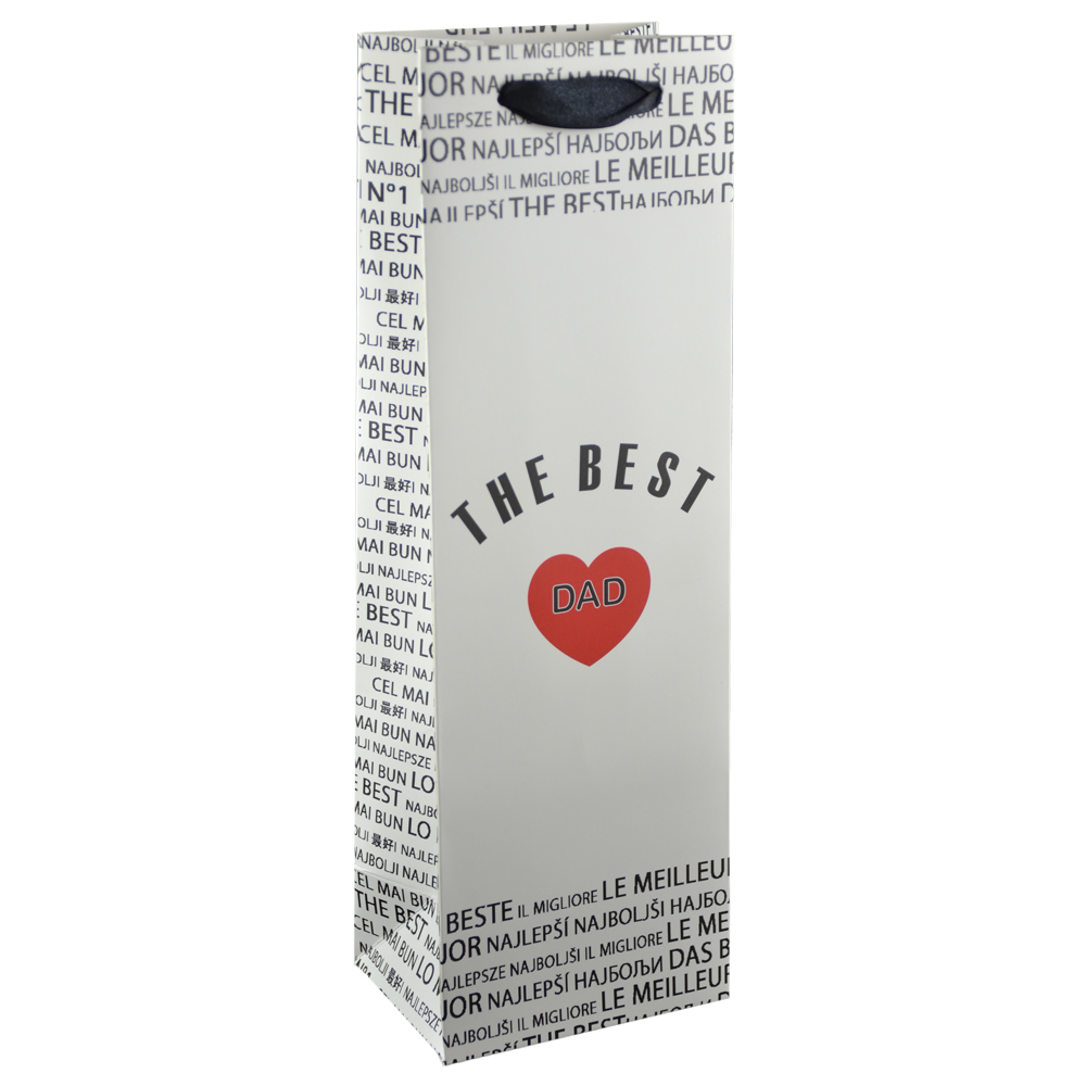 Punga cadou pentru bauturi realizata din hartie laminata - A legjobb apa/The best dad - imagine 2