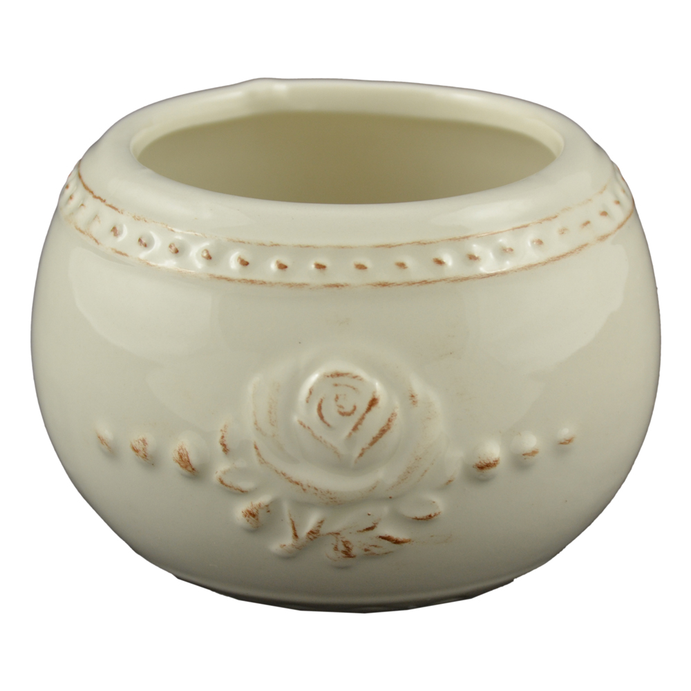 Ghiveci din ceramica cu trandafir 9x7 CM