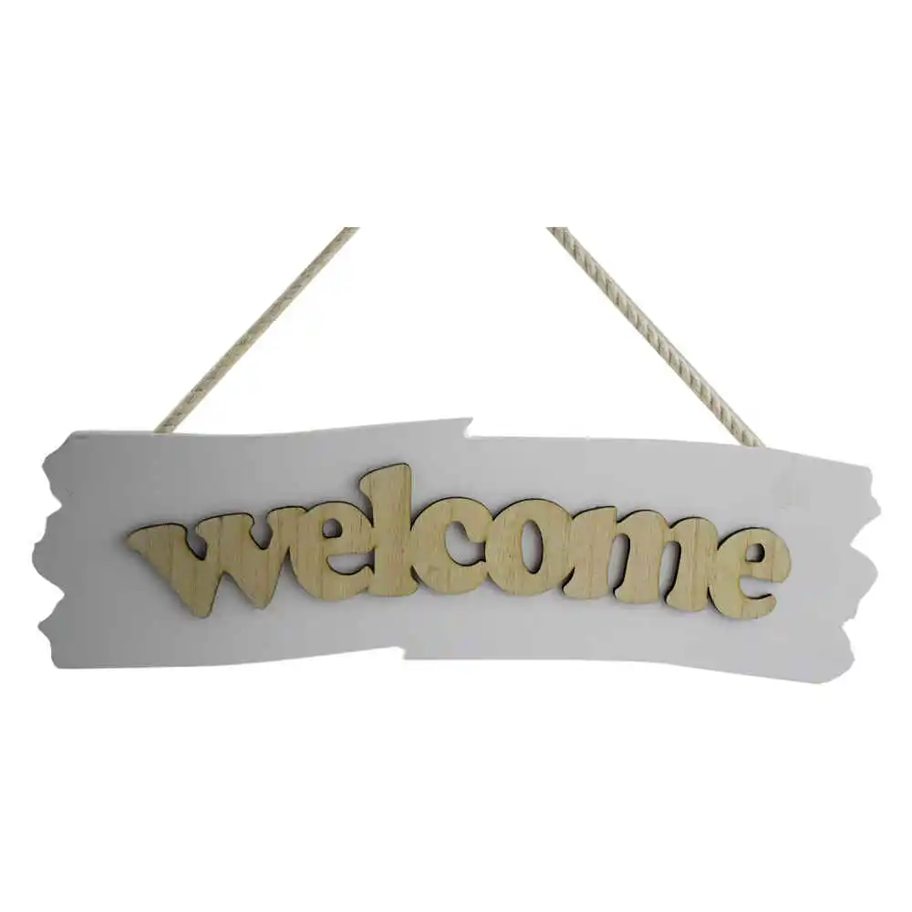 Decoratiune usa realizata din lemn - Welcome/Sweet Home - imagine 2