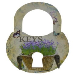 Alternative view of Suport pentru cheie realizat din lemn in forma de lacat - Design vintage - Diverse modele