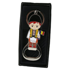 Alternative view of Breloc metalic cu deschizator sticle "Romani" 8x3 cm, port traditional