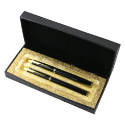 Set elegant stilou si pix in cutie cadou Negru/Auriu 19 x 8 cm, m. 121
