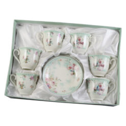 Alternative view of Set de 6 cesti cu farfurie 90 ml - Design Rose