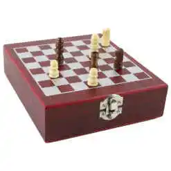 Alternative view of Set cadou cu accesorii vin si joc Sah, cutie lemn, 17 CM