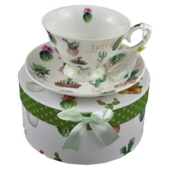 Set ceasca cu farfurie realizata din ceramica - Design Cactus