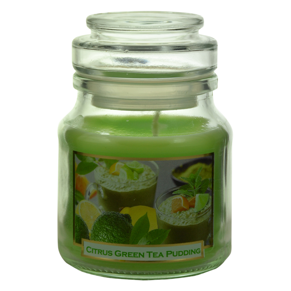 Lumanare parfumata in borcan cu capac cu aroma de Matcha Green Tea si Citrus Green Tea - Design Green Tea - imagine 2