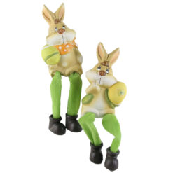Set 2 figurine Iepurasi 17 CM, cu picioare mobile, din ceramica