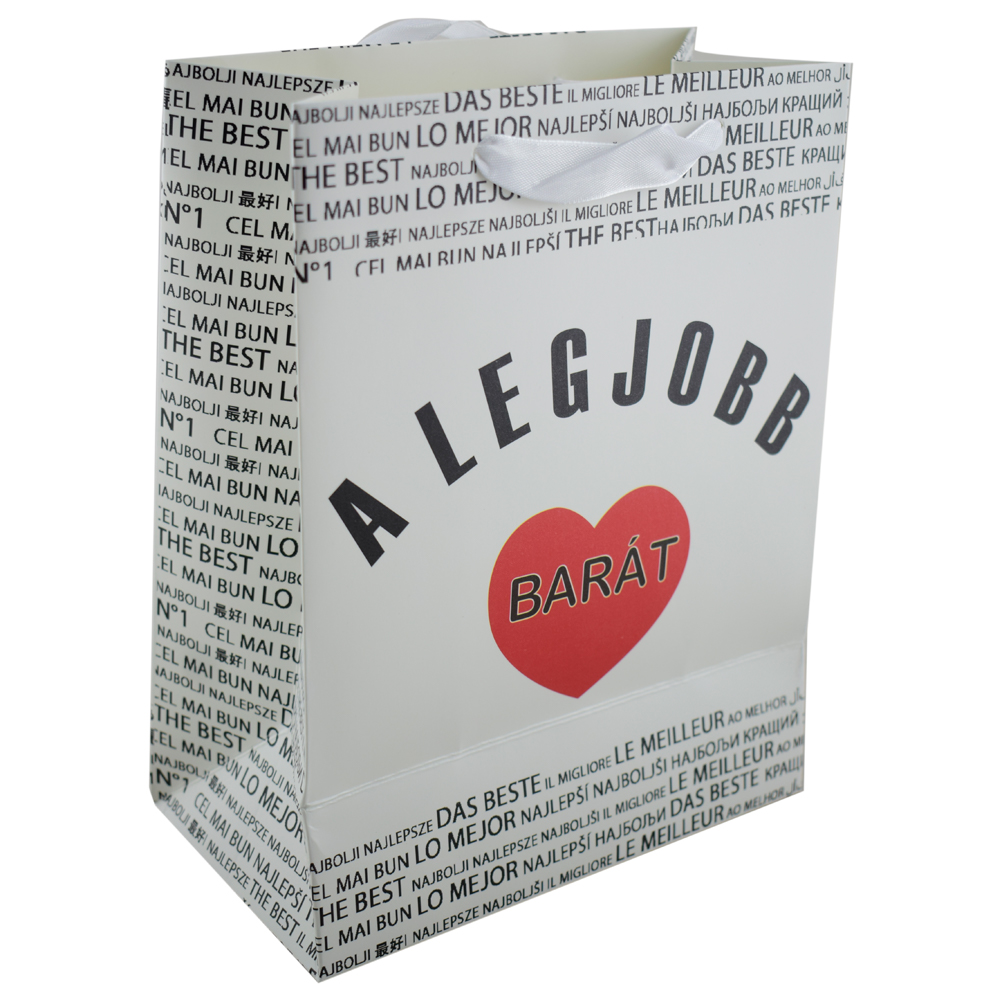 Punga cadou din hartie laminata 18x23 CM, A legjobb Barat/The Best Friend - imagine 3