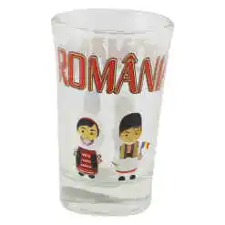 Pahar tip shot din sticla 7 CM, Cuplu in port traditional