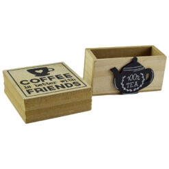 Set 6 suporturi pentru pahare, din lemn - Tea 100 %