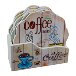 Alternative view of Set 6 suporturi cu carcasa pentru pahare - Design Coffee (Model 1)