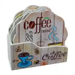 Alternative view of Set 6 suporturi cu carcasa pentru pahare - Design Coffee (Model 1)
