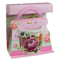 Alternative view of Cana realizata din ceramica in cutie - Design cu trandafiri - Diverse modele (Model 1)