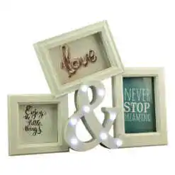 Rama foto colaj pentru 3 fotografii - Design cu lumini led