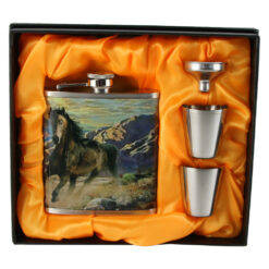 Set plosca cu palnie si 2 pahare, Cal