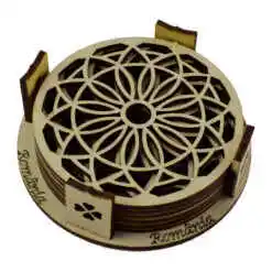 Set 6 suporturi pahare traforaj in cutie 10 CM - Design traditional