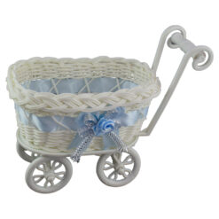 Alternative view of Suport flori din plastic Carucior, cu fundita, 19 CM